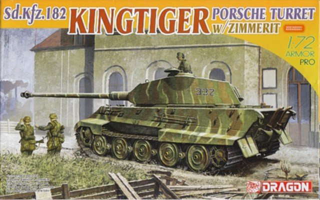 Dragon 7254 KingTiger Porsche Turret w/zimmerit 1/72