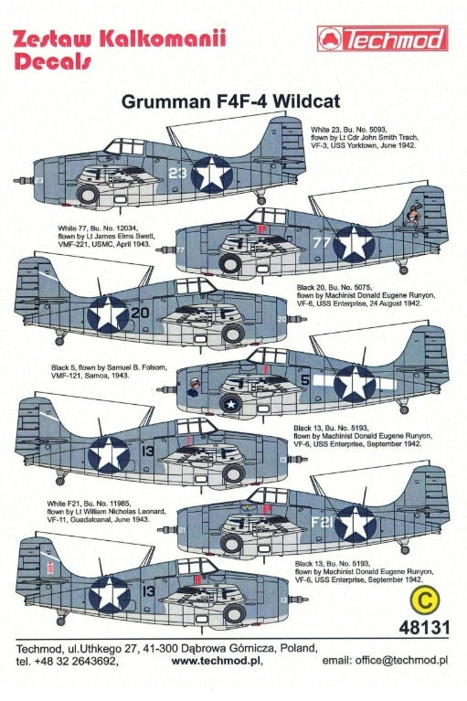Techmod 48131 Grumman F4F-4 Wildcat 1/48 – zdjęcie 4