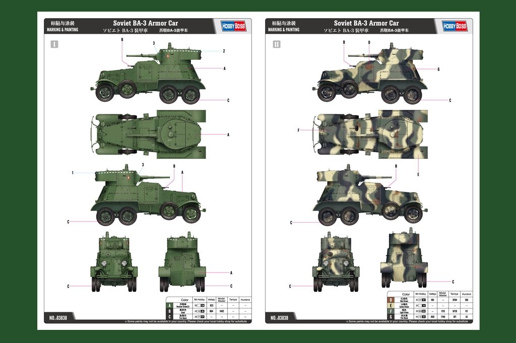 Hobby Boss 83838 Soviet BA-3 Armor Car 1/35 – Bild 3
