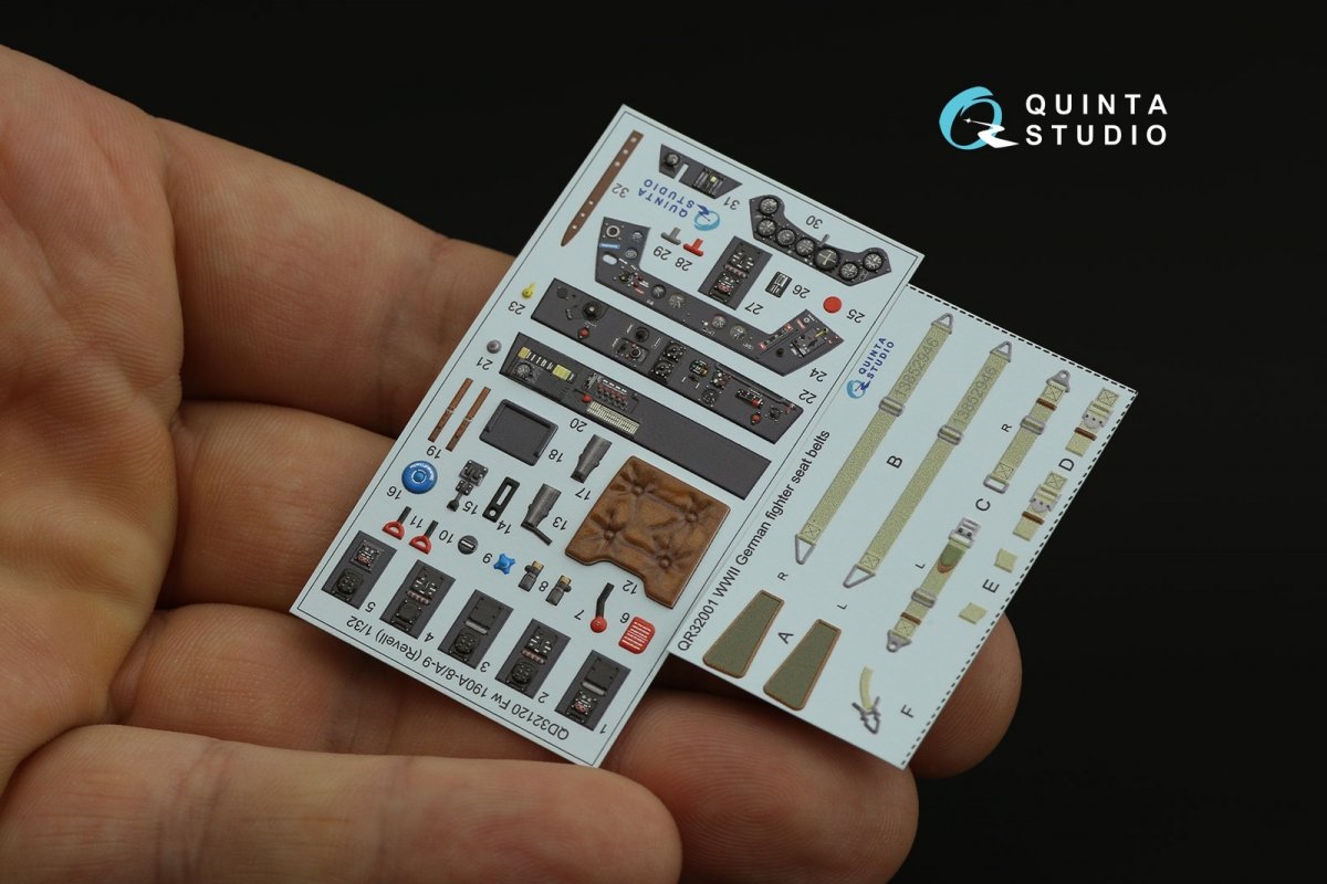 Quinta Studio QD32120 Fw 190 A-8/A-9 3D-Printed &amp;amp; colored Interior on decal paper (Revel) 1/32 – image 10