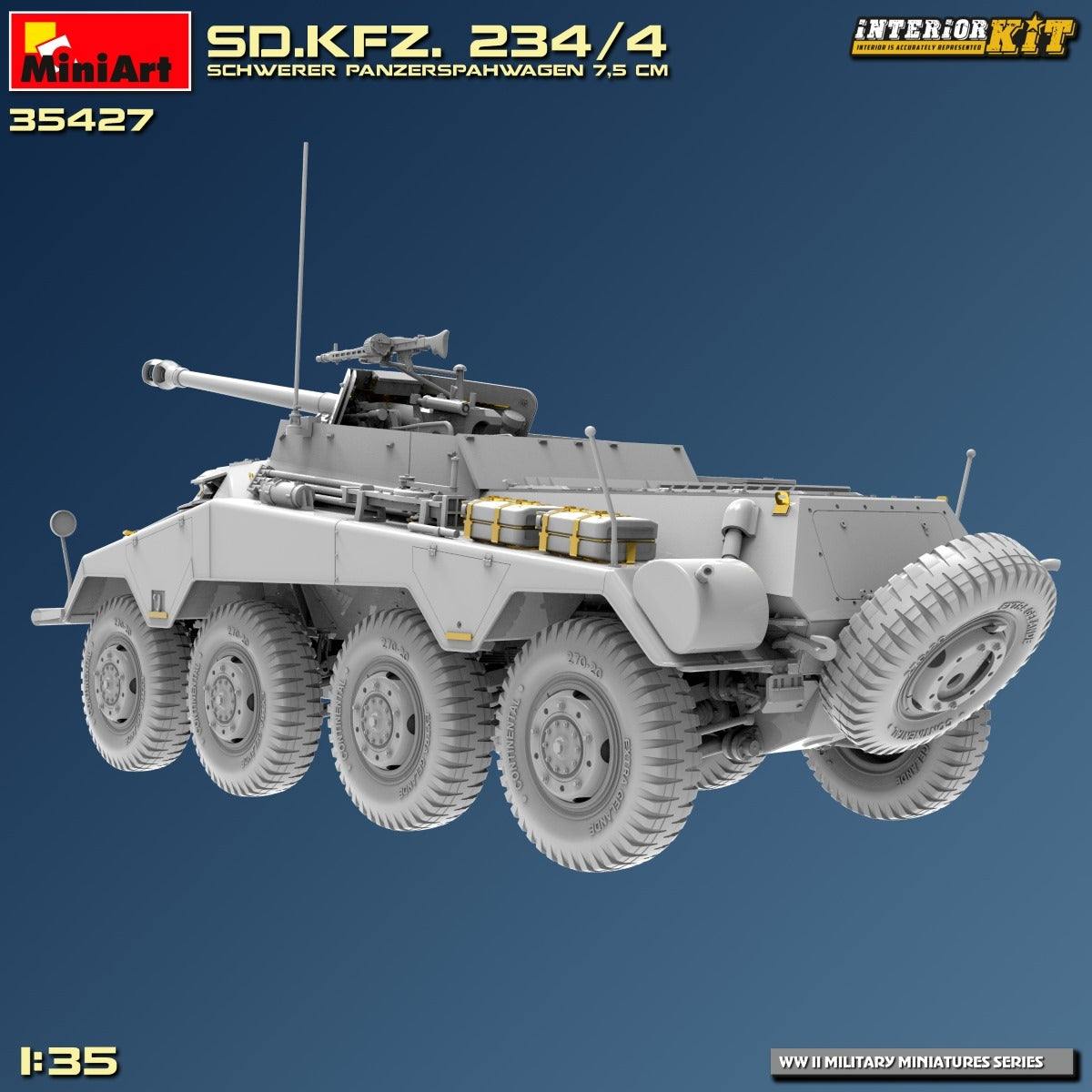 MiniArt 35427 Sd.Kfz. 234/4 SCHWERER PANZERSPÄHWAGEN 7,5 cm. INTERIOR KIT 1/35 – zdjęcie 12