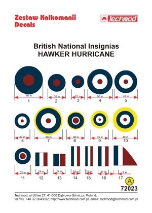 Techmod 72023 - British National Insignias - Hawker Hurricane 1/72 – image 2
