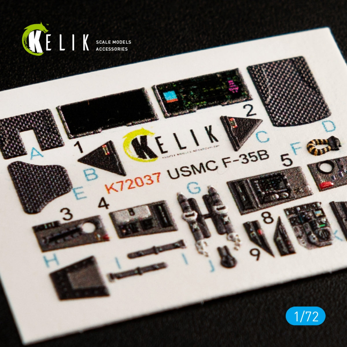 KELIK K72037 F-35B INTERIOR 3D DECALS FOR ACADEMY KIT 1/72 – image 2