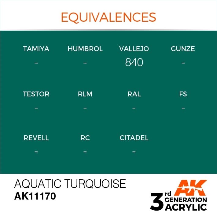 AK Interactive AK11170 AQUATIC TURQUOISE – STANDARD 17ml – zdjęcie 2