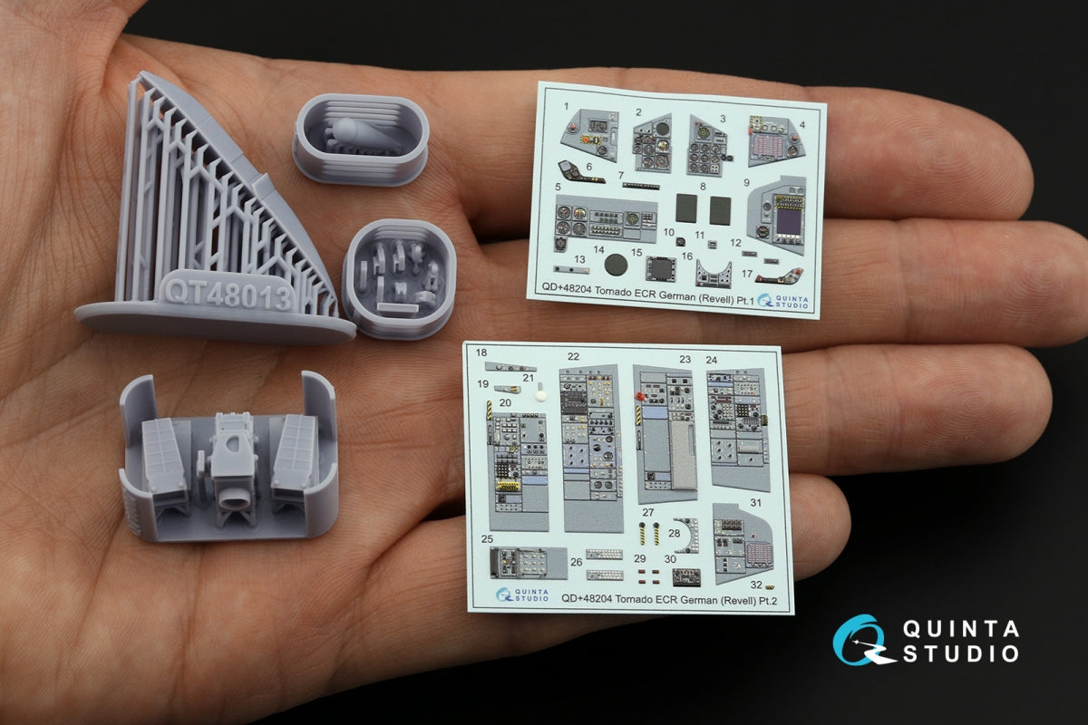 Quinta Studio QDS+48204 Tornado ECR German 3D-Printed &amp;amp; coloured Interior on decal paper (Revell) (small version) (with 3D-printed resin parts) 1/48 – zdjęcie 4