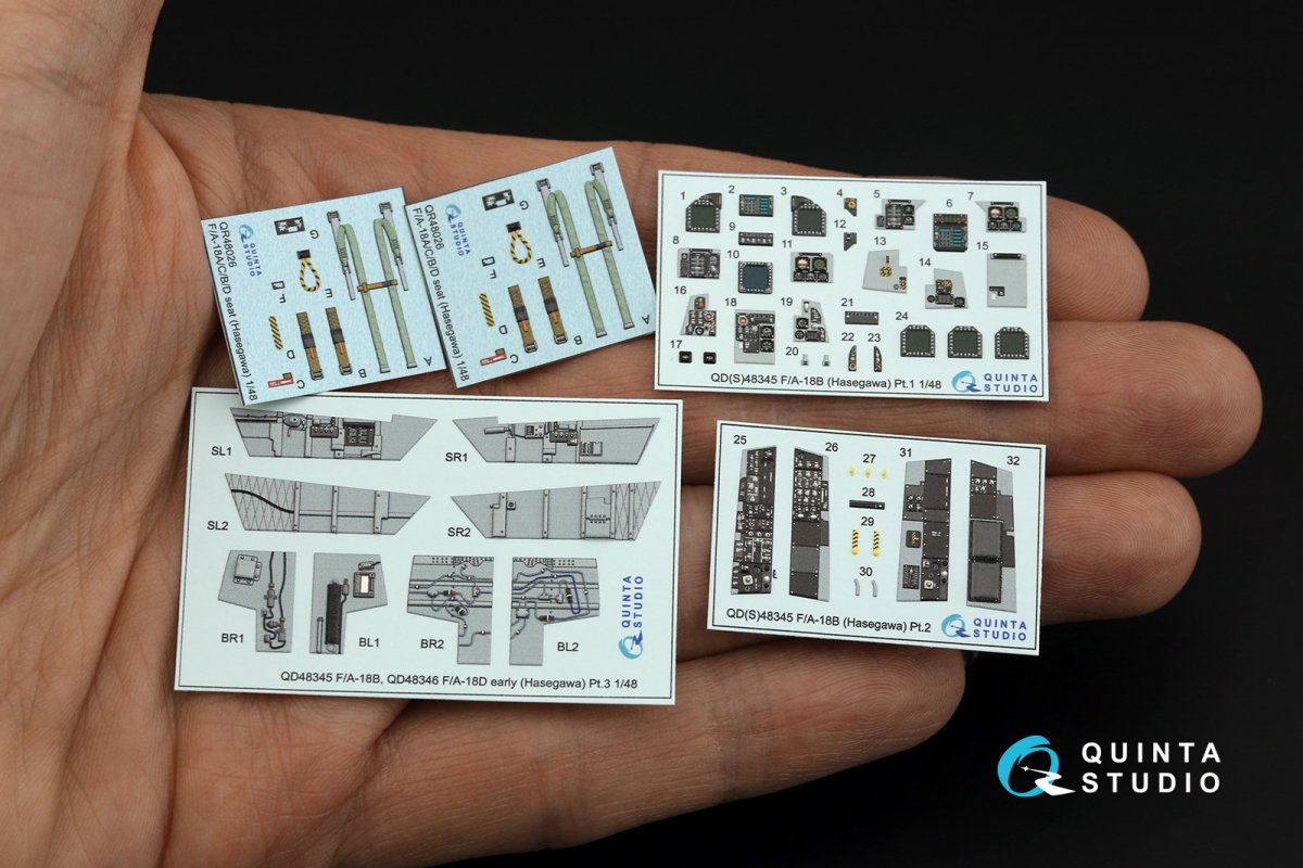 Quinta Studio QD48345 F/A-18B 3D-Printed &amp;amp; coloured Interior on decal paper (Hasegawa) 1/48 – zdjęcie 2