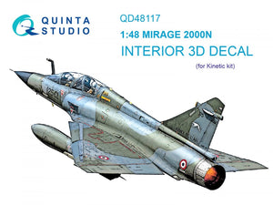 Quinta Studio QD48117 Mirage 2000N 3D-Printed &amp;amp; colored Interior on decal paper (Kinetic) 1/48