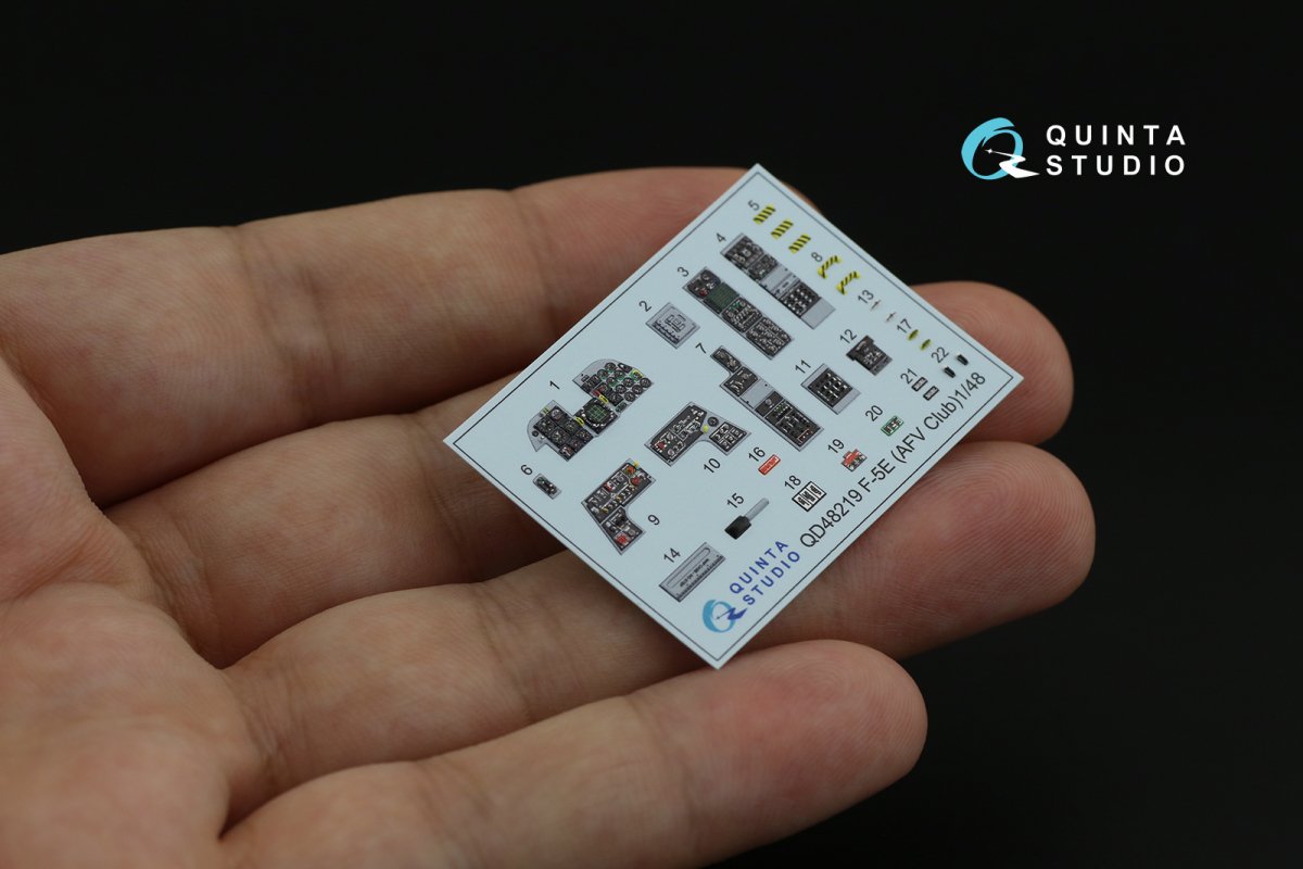 Quinta Studio QD48219 F-5E 3D-Printed &amp;amp; coloured Interior on decal paper (AFV club) 1/48 – zdjęcie 4
