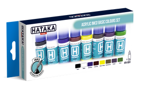 Hataka HTK-QS01 Acrylic Ink Basic Colours Set (8 pcs) 8x17ml