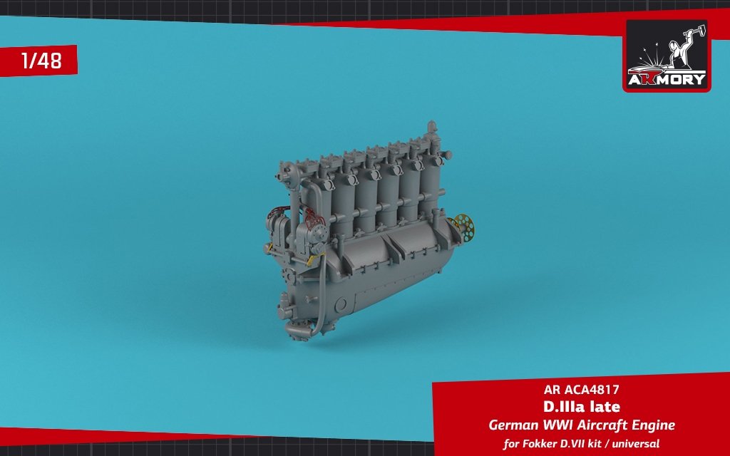 Armory Models ACA4817 German WWI Aircraft Engine mod. D.IIIa 1/48 – zdjęcie 6