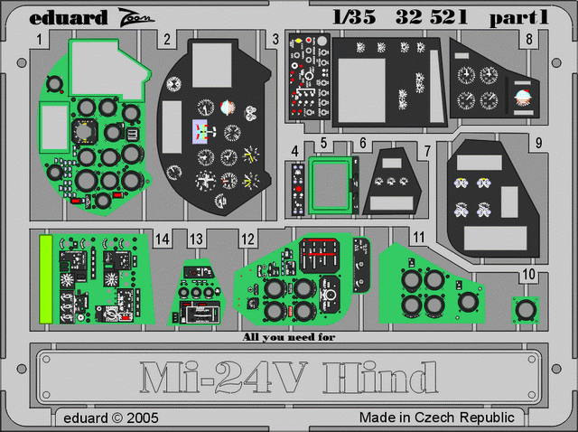 Eduard 32521 Mi-24V Hind interior 1/35 TRUMPETER – zdjęcie 3