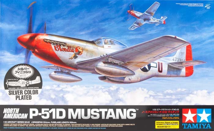 Tamiya 25151 North American P-51D Mustang - Silver Color Plated 1/32
