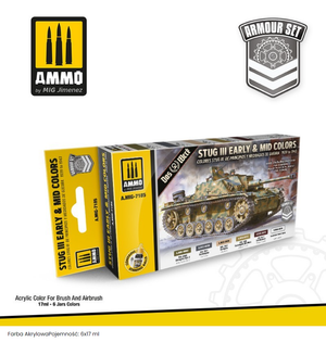 AMMO of Mig Jimenez 7185 ZESTAW: STUG III EARLY &amp;amp; MID COLORS 39-43 6x17ml
