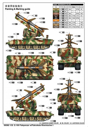 Trumpeter 09586 E-100 Flakpanzer w/Flakrakete Rheintocher I 1/35 – zdjęcie 4