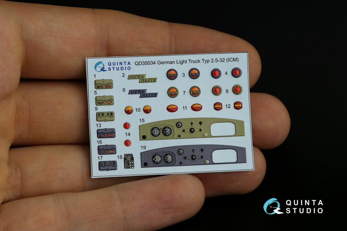 Quinta Studio QD35034 Opel Blitz 3D-Printed &amp;amp; coloured Interior on decal paper (ICM) 1/35 – zdjęcie 8
