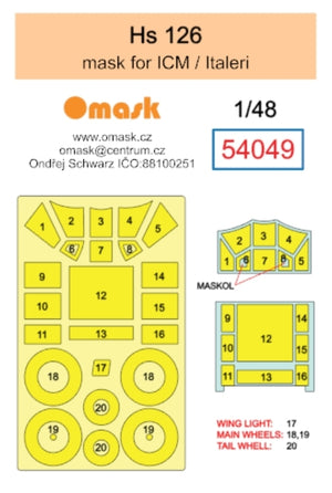 Omask 54049 Hs 126 mask (for ICM / Italeri) 1/48 – image 2