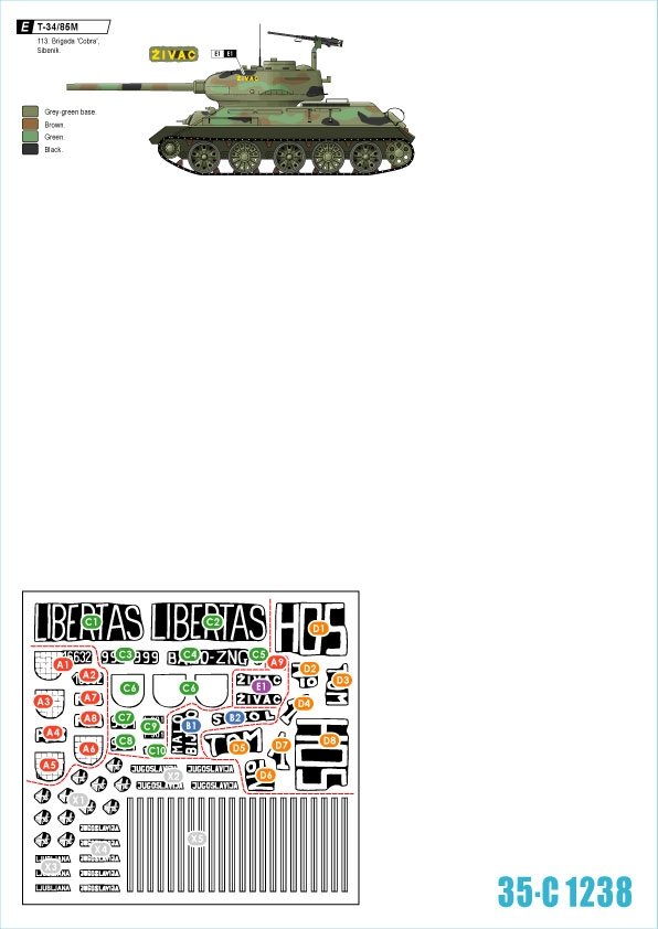 Star Decals 35-C1238 Domovinski Rat / Homeland War 1991-95. T-34/85M 1/35 – zdjęcie 2