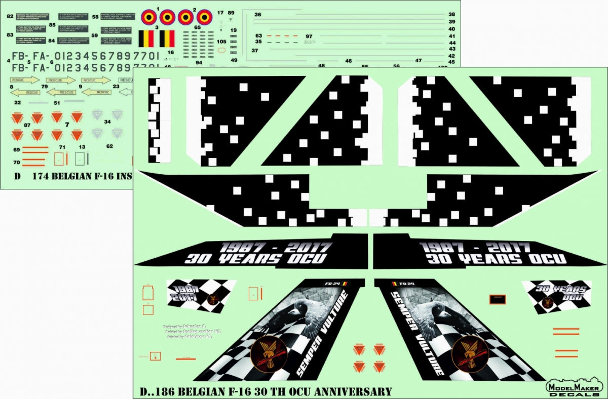 ModelMaker Decals D48186 Belgian F-16 30th OCU anniversary 1/48 – zdjęcie 2