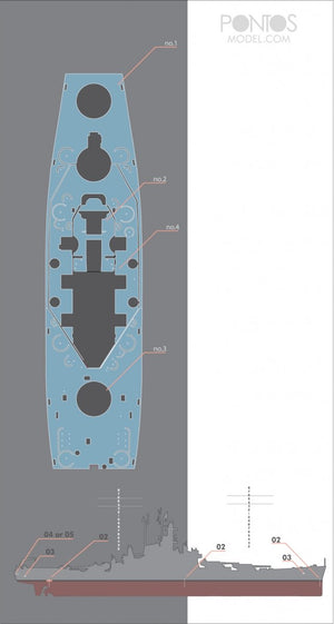 Pontos 35025WD1 USS BB-59 Massachusetts Wooden Deck set 1/350 – zdjęcie 3