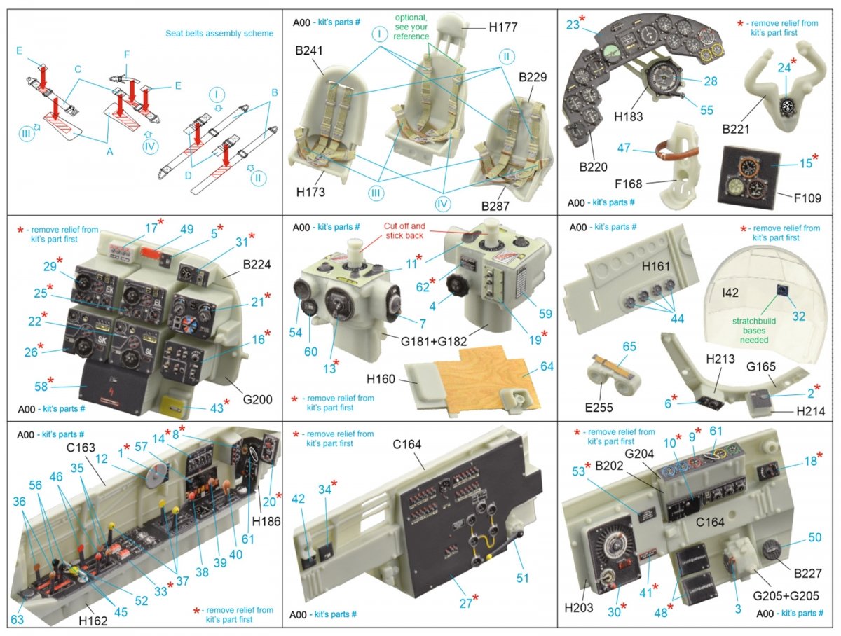 Quinta Studio QD32084 Ju 88A-1 3D-Printed &amp;amp; colored Interior on decal paper (Revell) 1/32 – image 2