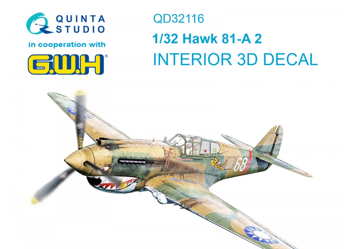Quinta Studio QD32116 Hawk 81-A2 3D-Printed &amp; colored Interior on decal paper (GWH) 1/32