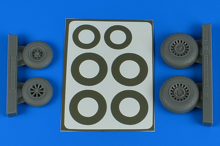 Aires 4847 A-26B/C (B-26B/C) Invader wheels & paint masks early - diamond pattern 1/48 ICM