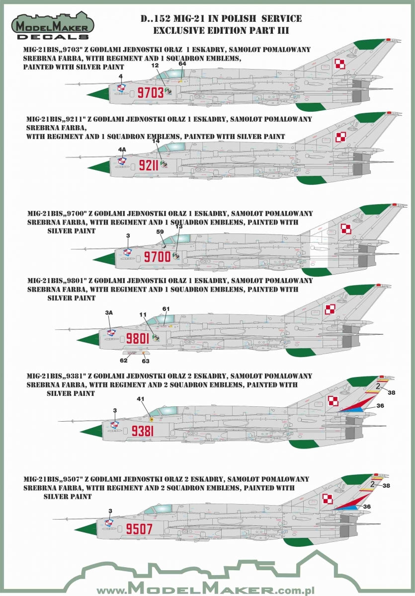 ModelMaker Decals D48152 MiG-21 in Polish service exclusive edition part III 1/48 – image 4