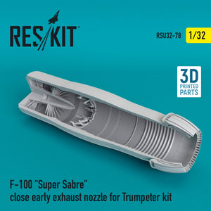 RESKIT RSU32-0078 F-100 &amp;quot;SUPER SABER&amp;quot; CLOSE EARLY EXHAUST NOZZLE FOR TRUMPETER KIT 1/32 – image 2
