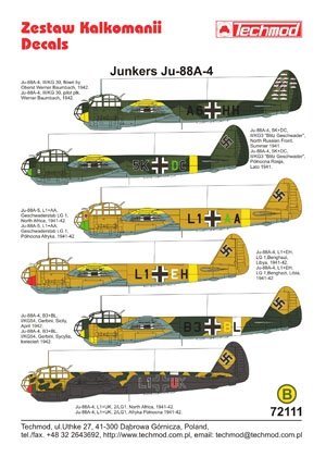 Techmod 72111 - Junkers Ju 88A-4 1/72 – immagine 2