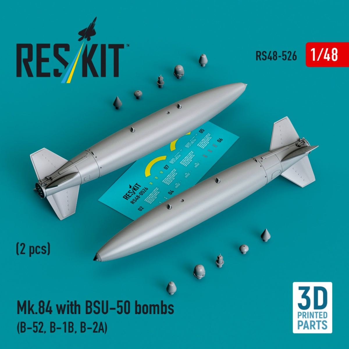 RESKIT RS48-0526 Mk.84 with BSU-50 bombs (2 pcs) (3D printed) 1/48