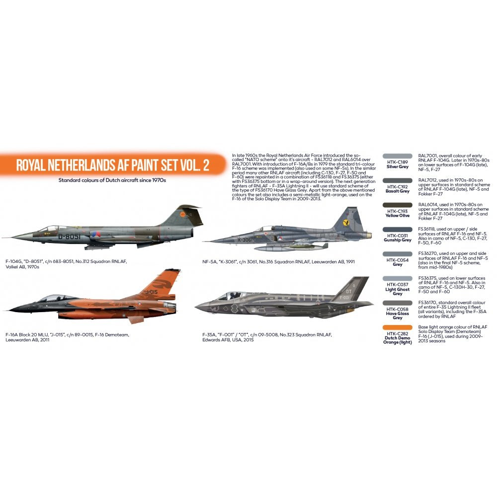 Hataka HTK-CS82 Royal Netherlands AF paint set vol. 2 (8x17ml) – zdjęcie 3