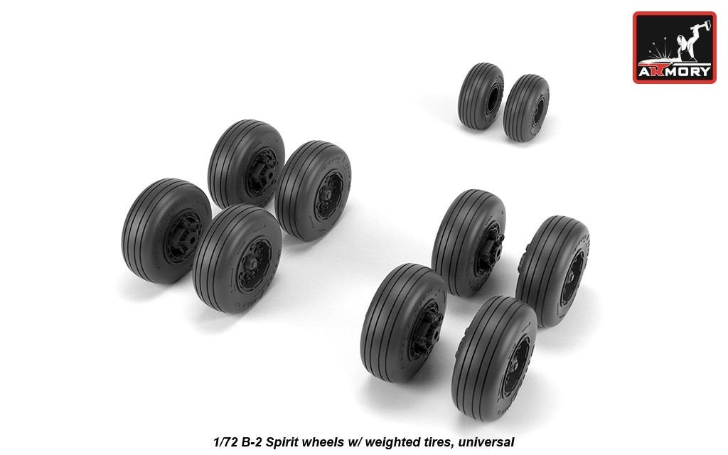 Armory Models AW72326 B-2 Spirit wheels w/ weighted tires 1/72 – zdjęcie 2