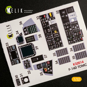 KELIK K32014 F-14D SUPER TOMCAT - INTERIOR 3D DECAL FOR TRUMPETER KIT 1/32 – image 2