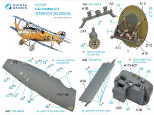 Intérieur imprimé en 3D et coloré sur papier décalcomanie (Wingnut Wings) Quinta Studio QD32085 Albatros DV 1/32  – image 2