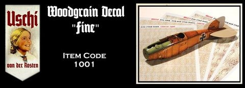 Uschi 1001 Woodgrain Decal Aircraft &amp;quot;Fine&amp;quot; 1/72
