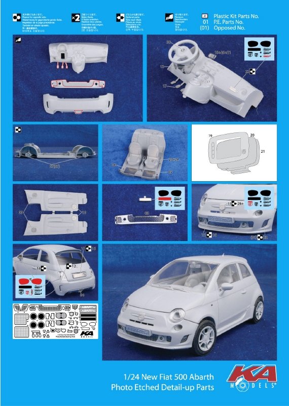 KA Models KE-24045 FIAT500 DETAIL-UP ETCHED PART 1/24 – image 3