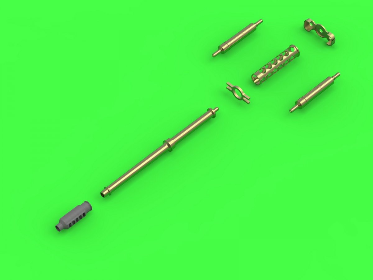 Master AM-72-109 AH-64 Apache - M230 Chain Gun barrel (30mm), Pitot tubes and tail antenna (resin, PE and turned parts) 1/72 – immagine 2