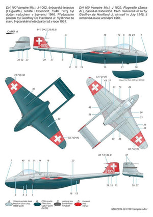 Special Hobby 72339 DH.100 Vampire Mk. I The First Jet Guardians of Neutrality 1/72 – zdjęcie 5