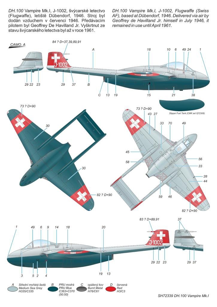 Special Hobby 72339 DH.100 Vampire Mk. I The First Jet Guardians of Neutrality 1/72 – zdjęcie 5
