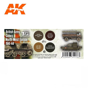AK Interactive AK11680 3G BRITISH ARMY COLORS NORTH-WEST EUROPE 1941-1944 4x17 ml – zdjęcie 2