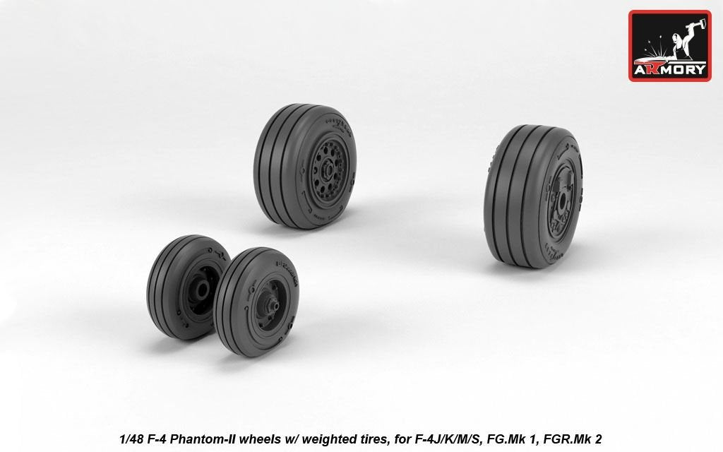 Armory Models AW48325 F-4 Phantom-II wheels w/ weighted tires, late 1/48 – zdjęcie 3