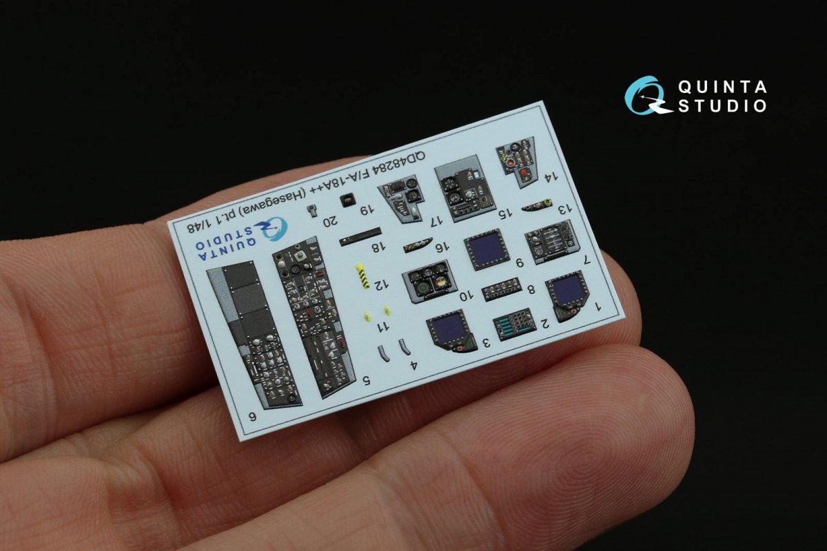 Quinta Studio QDS-48284 F/A-18A++ 3D-Printed &amp;amp; colored Interior on decal paper (Hasegawa) (Small version) 1/48 – image 4