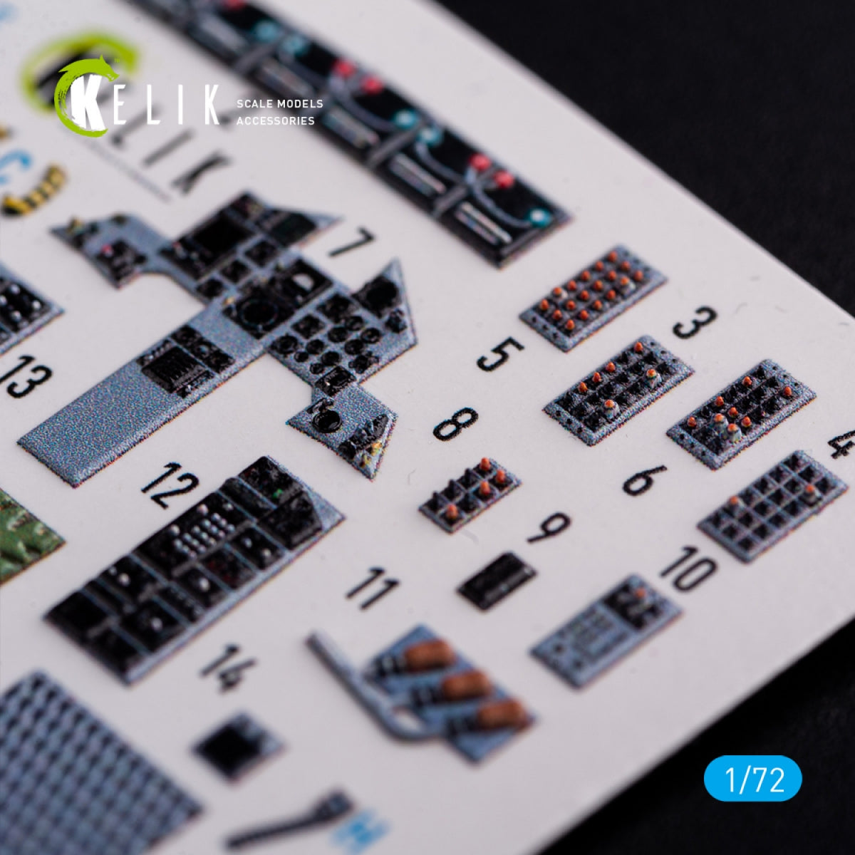 KELIK K72091 F-15C - interior 3D decals for FineMolds kit 1/72 – immagine 4