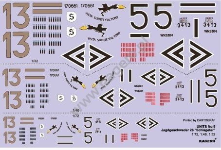 Kagero 97006 JG 26 Jagdeschwader &amp;quot;Schlagater&amp;quot;(decals) EN – Bild 5