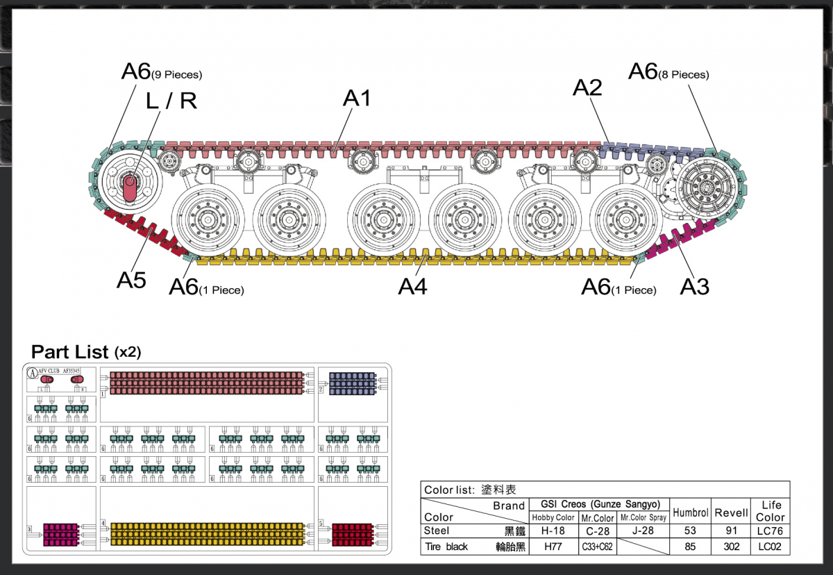 AFV Club 35345 Centurion Series HUSH Puppy Quick Assembly Link &amp;amp; Length Track 1/35 – image 2