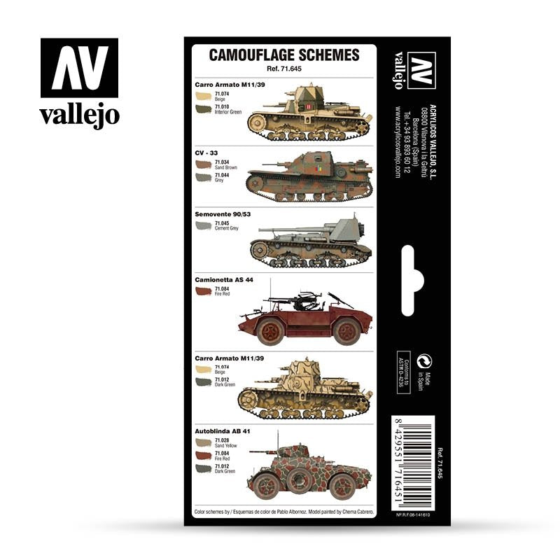 Vallejo 71645 Italian WWII Regio Esercito Camo Colors 8 x 17 ml – immagine 2