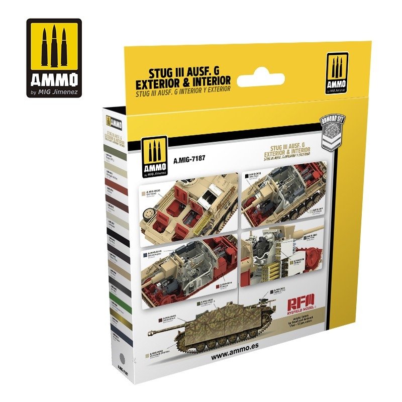 AMMO of Mig Jimenez 7187 STUG III AUSF. G Exterior &amp;amp; Interior Set Set 12x17ml – zdjęcie 2