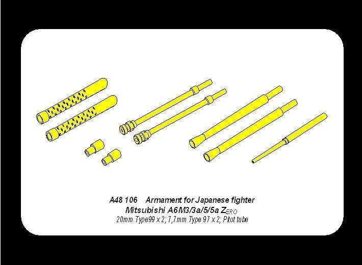 Aber A48 106 Armament for Japanese fighter Mitsubishi A6M5 Zero 1/48 – zdjęcie 10