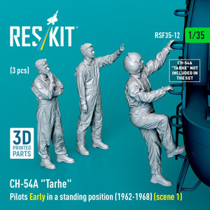 RESKIT RSF35-0012 CH-54A &amp;quot;Tarhe&amp;quot; pilots Early in a standing position (1962-1968) (scene 1) (3 pcs) (3D Printed) 1/35