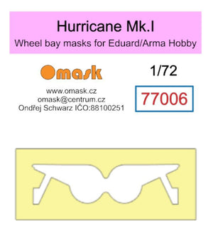 Omask 77006 Hurricane Mk.I (for Eduard/Arma Hobby) - wheel bay yellow masking tape 1/72